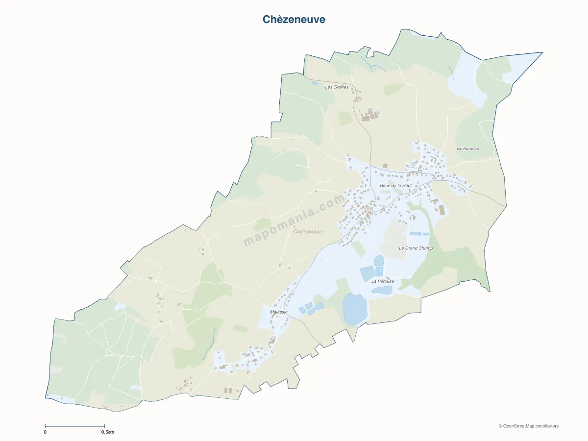 Carte de Chèzeneuve à personnaliser