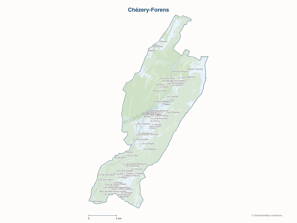 Carte de Chézery-Forens à personnaliser