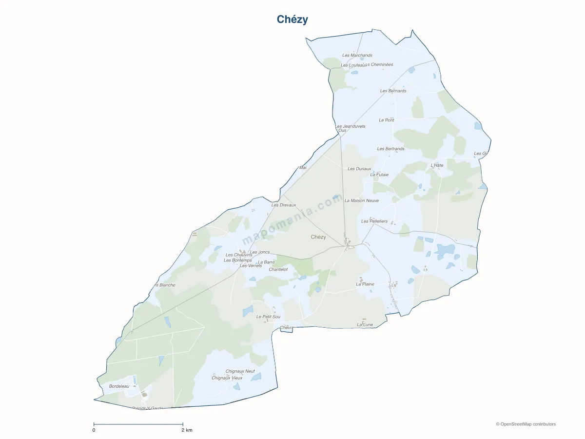 Carte de Chézy à personnaliser