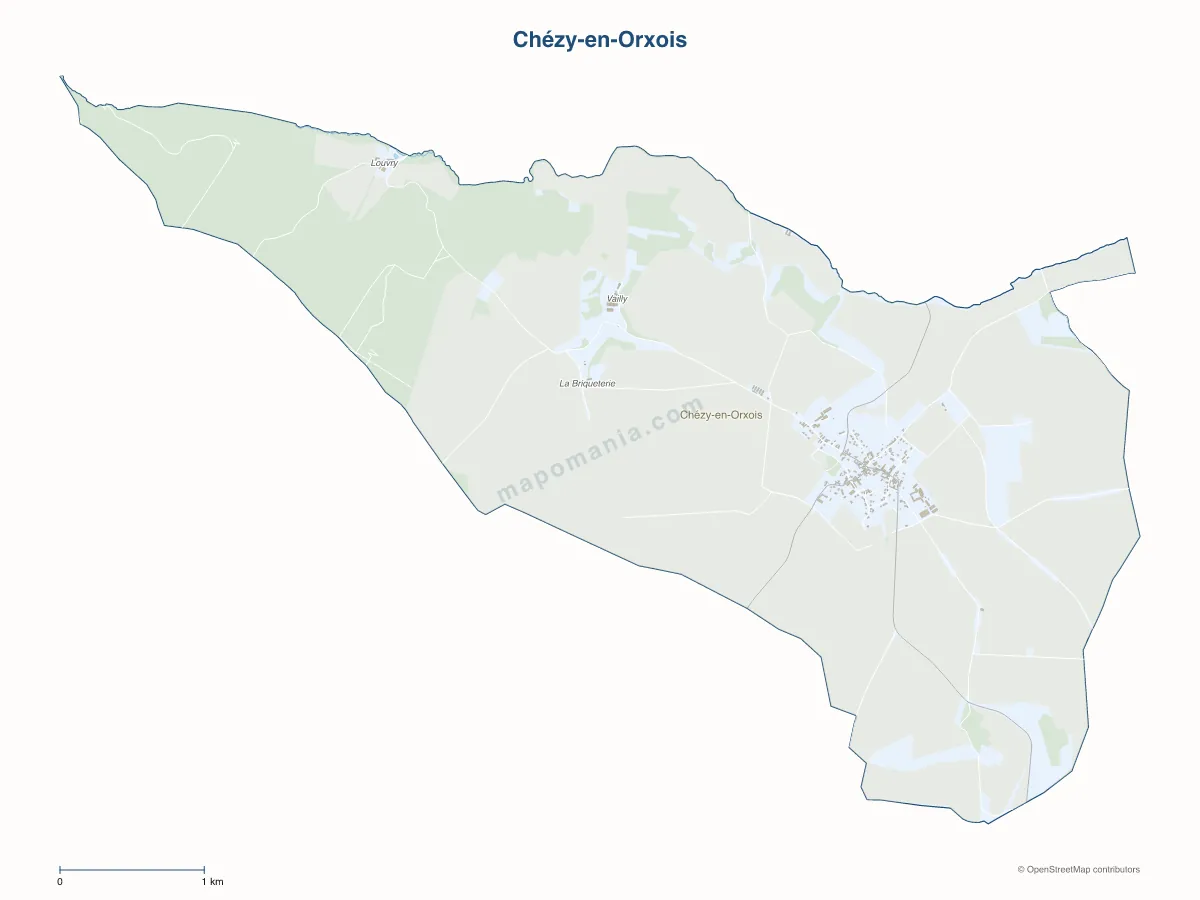 Carte de Chézy-en-Orxois à personnaliser