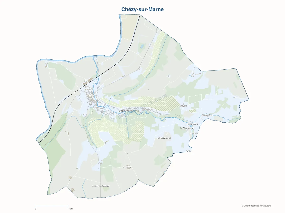 Carte de Chézy-sur-Marne à personnaliser