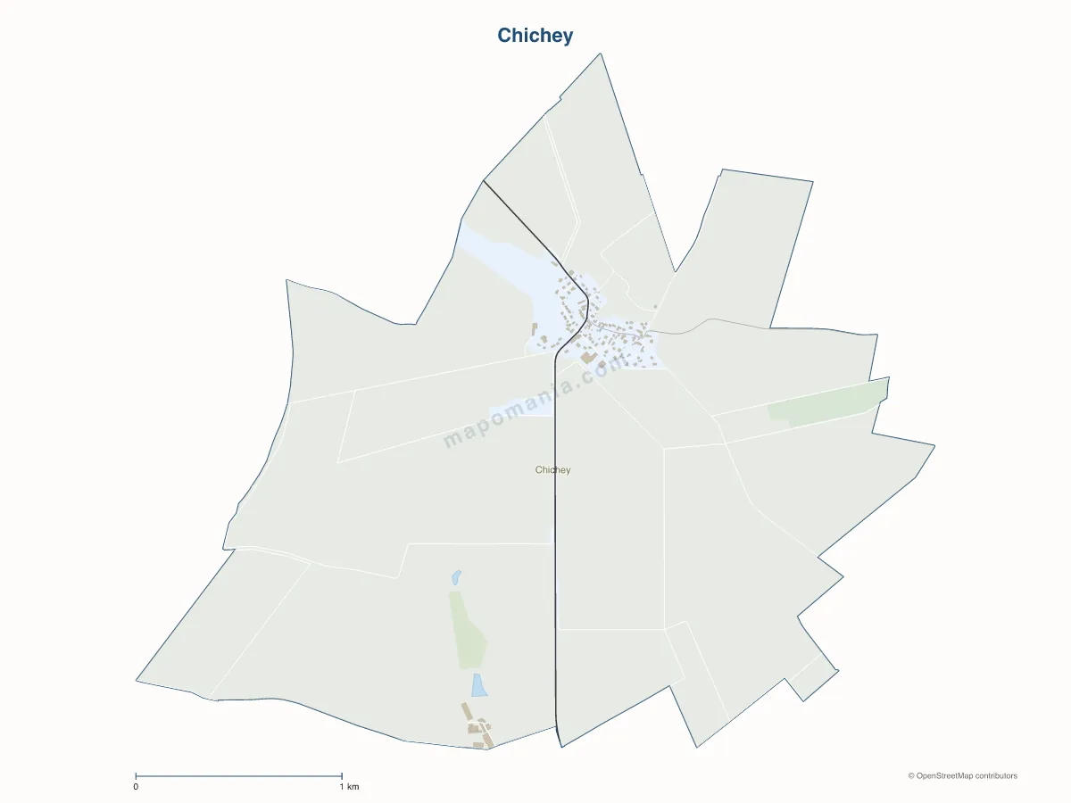 Carte de Chichey à personnaliser
