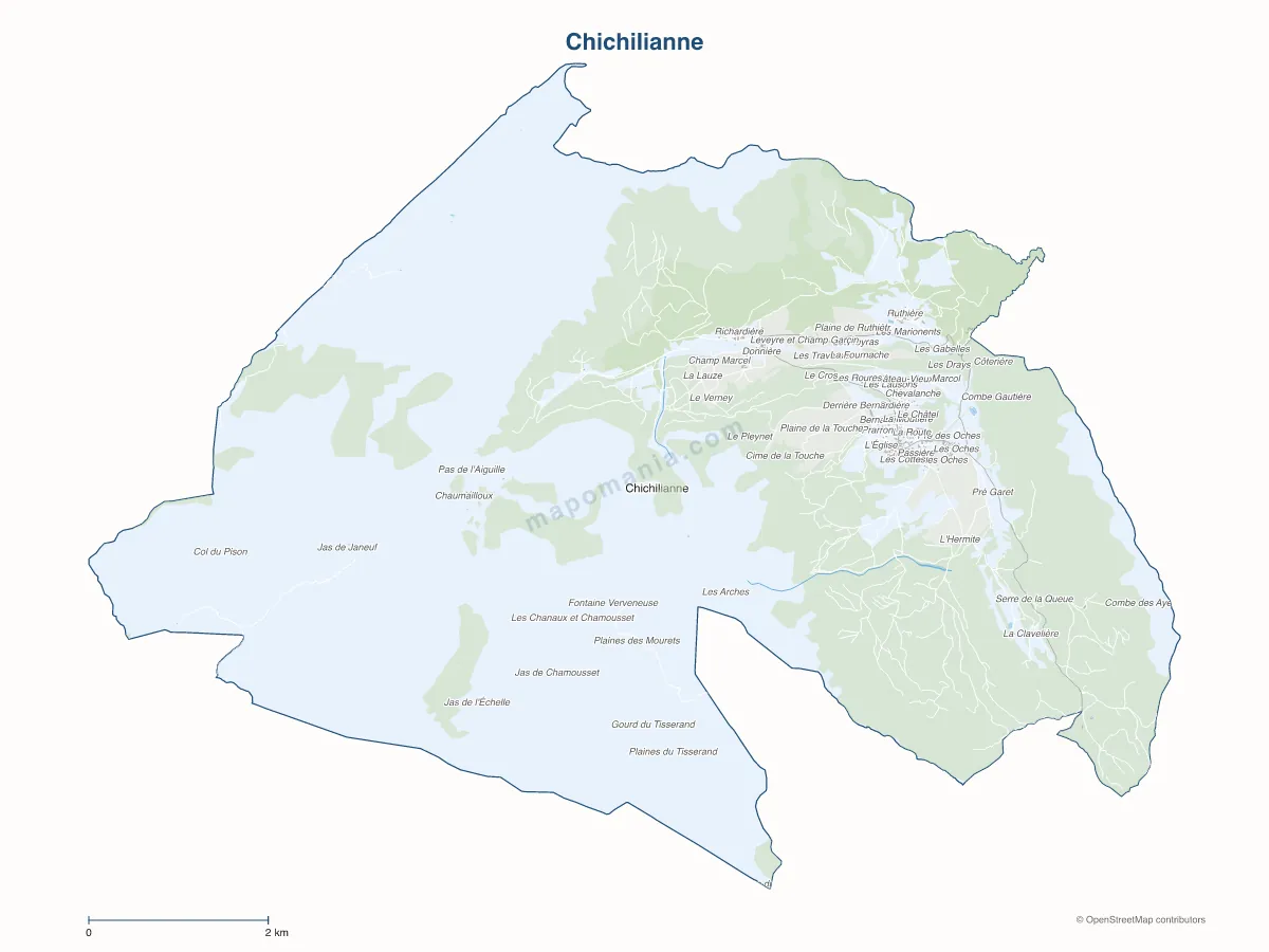 Carte de Chichilianne à personnaliser