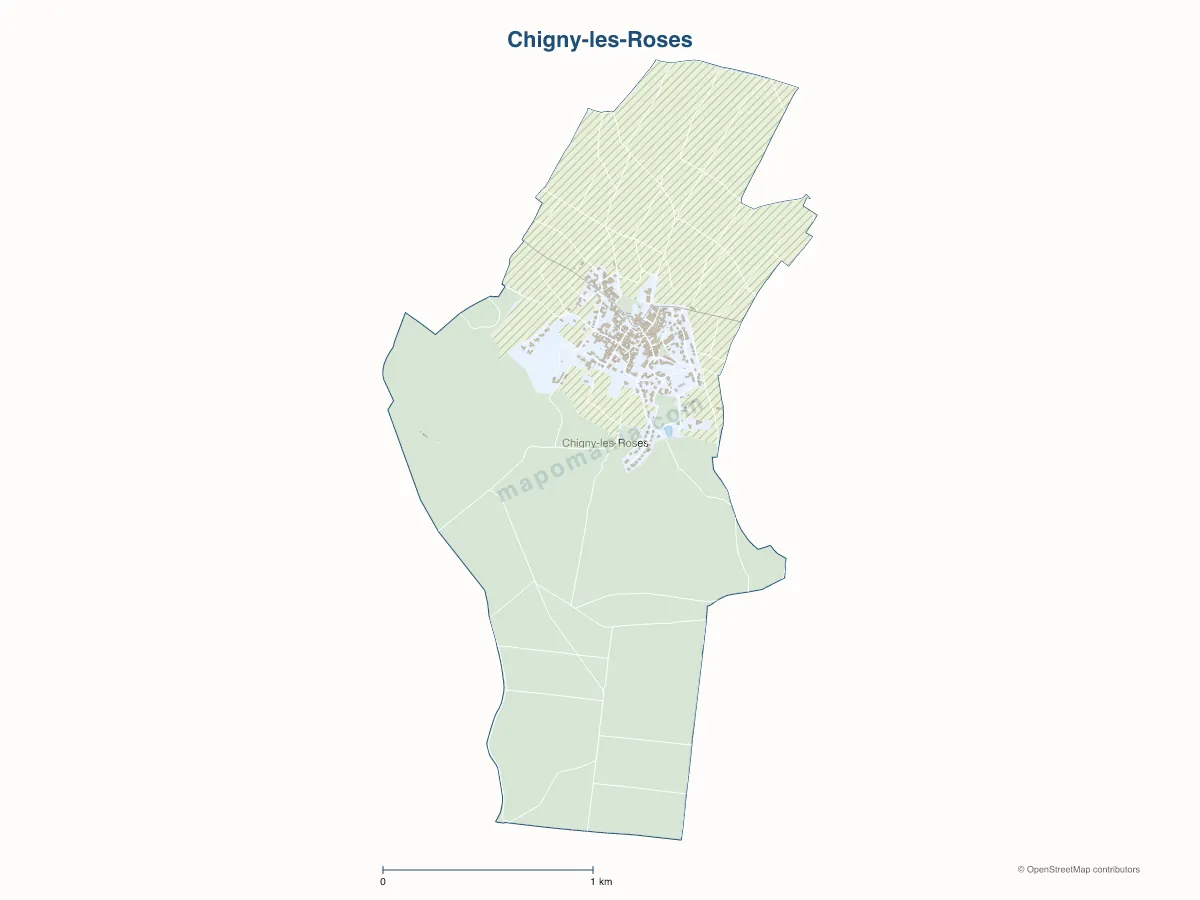 Carte de Chigny-les-Roses à personnaliser