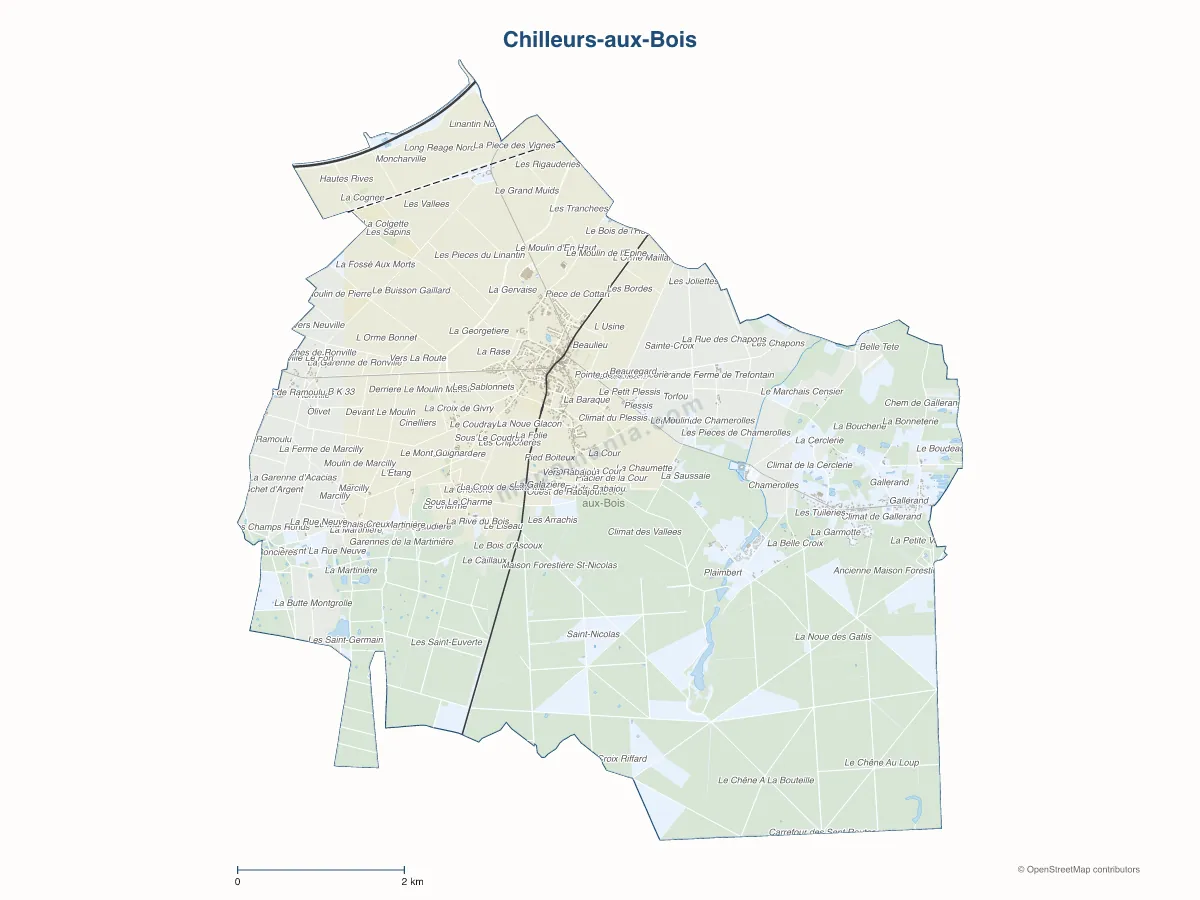 Carte de Chilleurs-aux-Bois à personnaliser