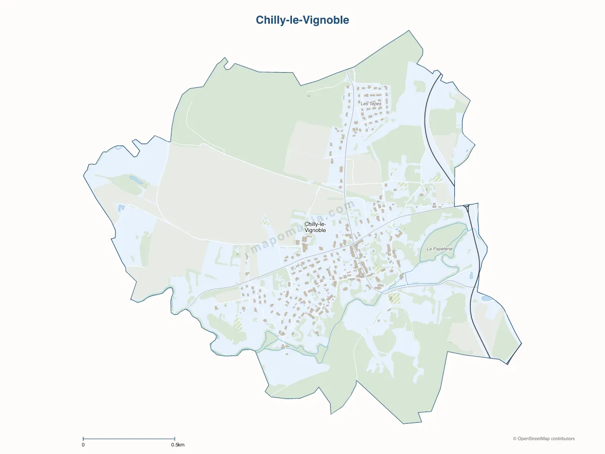 Carte de Chilly-le-Vignoble à personnaliser