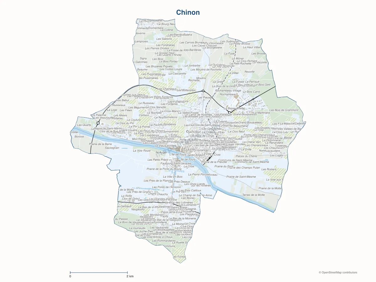 Carte de Chinon à personnaliser