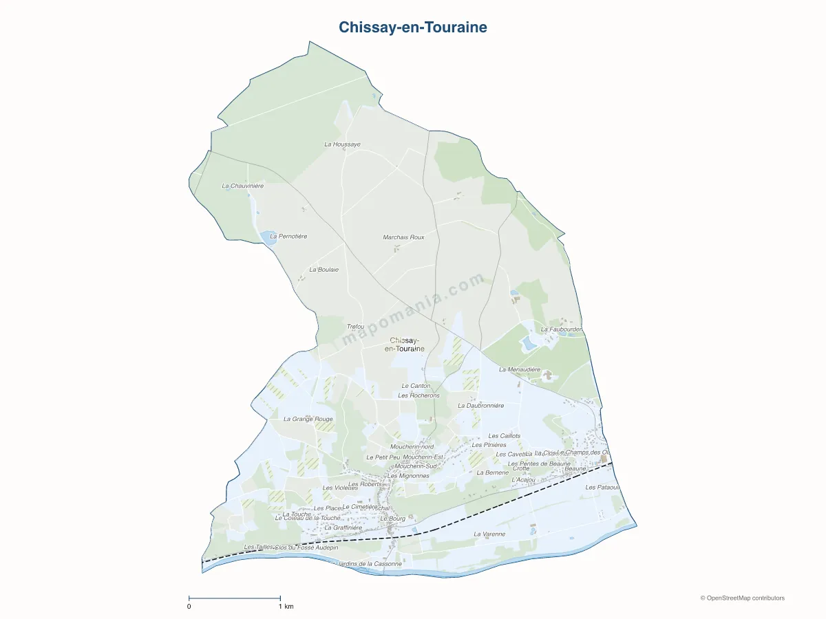 Carte de Chissay-en-Touraine à personnaliser
