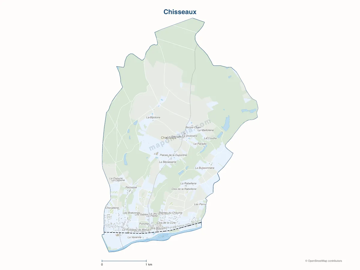 Carte de Chisseaux à personnaliser