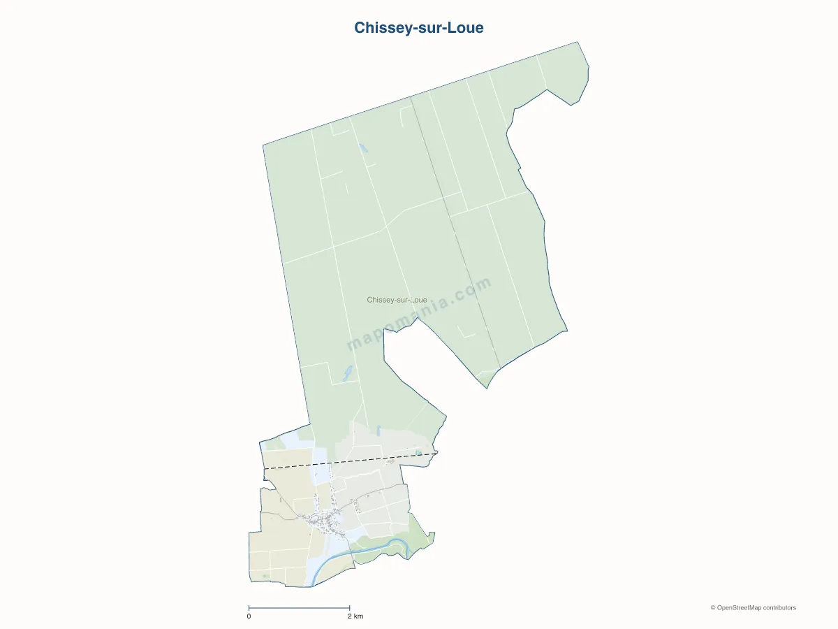 Carte de Chissey-sur-Loue à personnaliser
