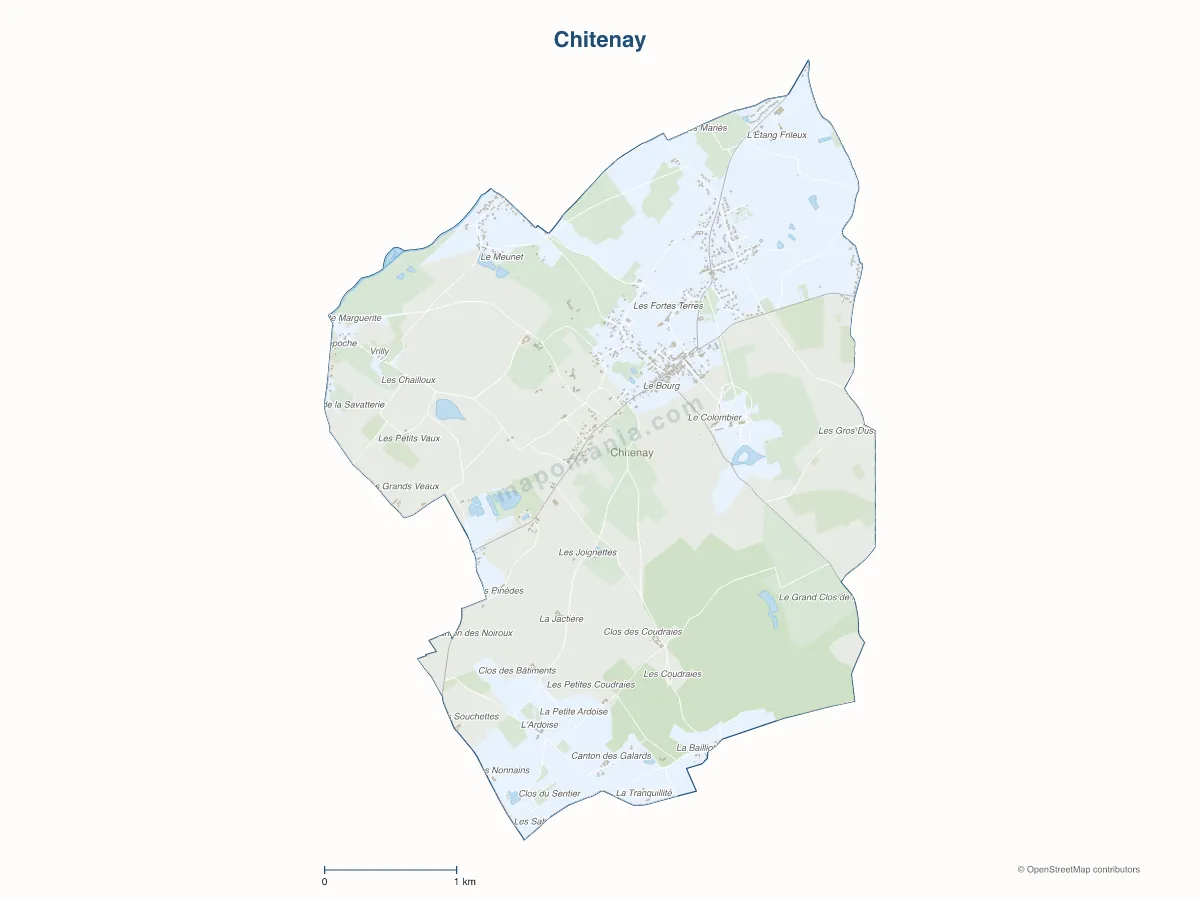 Carte de Chitenay à personnaliser