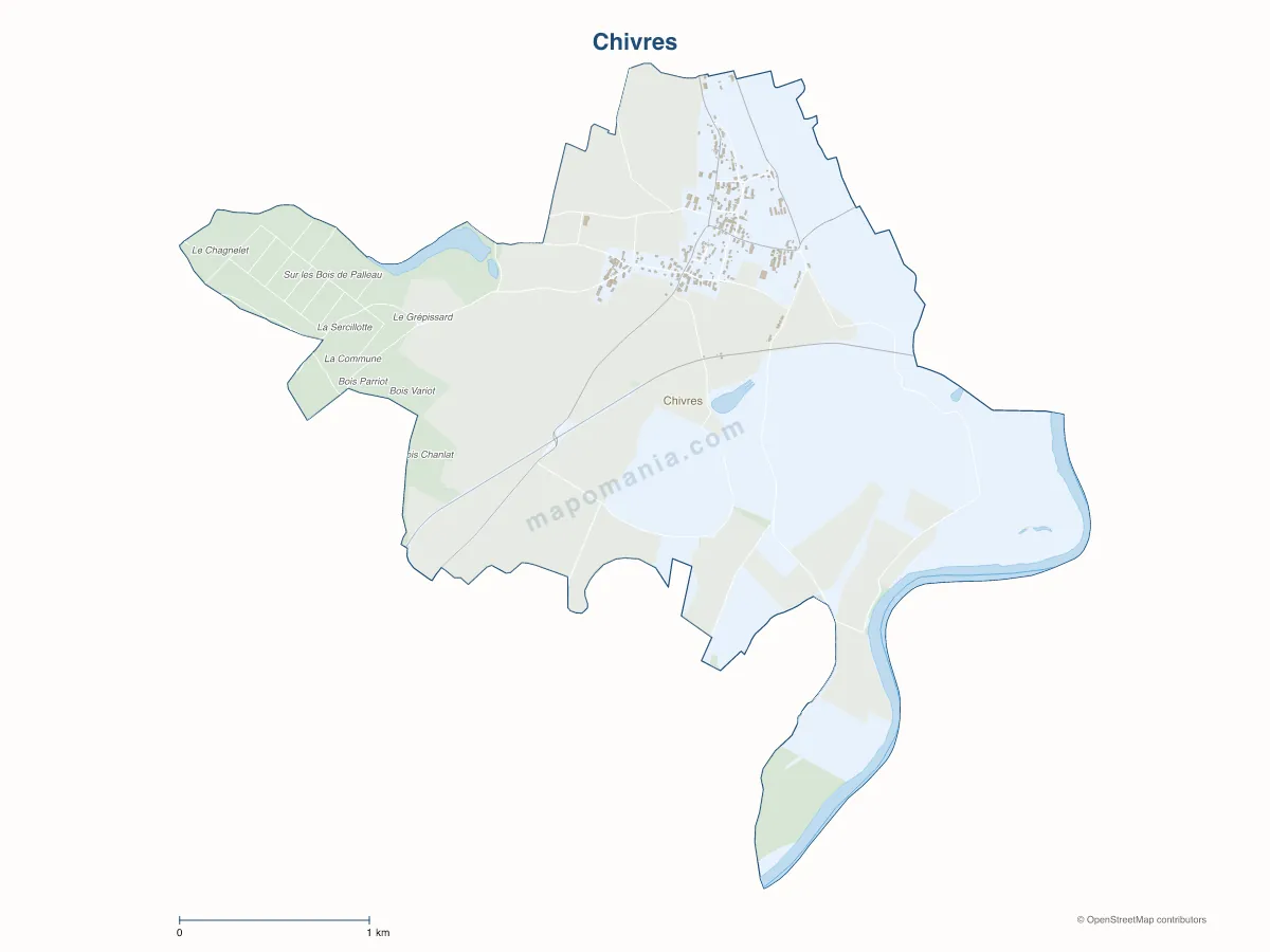 Carte de Chivres à personnaliser