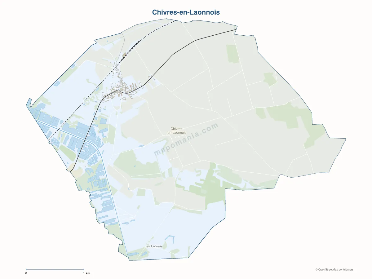 Carte de Chivres-en-Laonnois à personnaliser