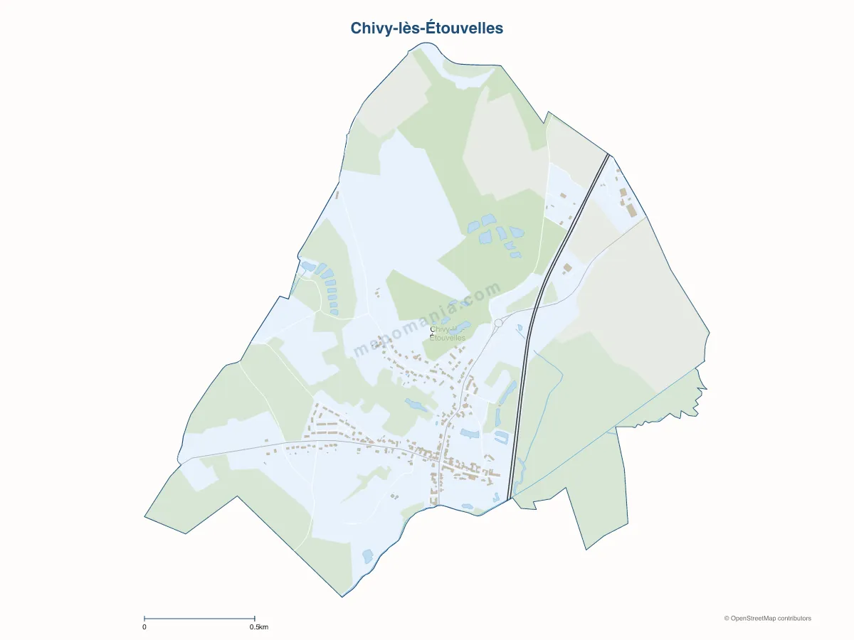 Carte de Chivy-lès-Étouvelles à personnaliser