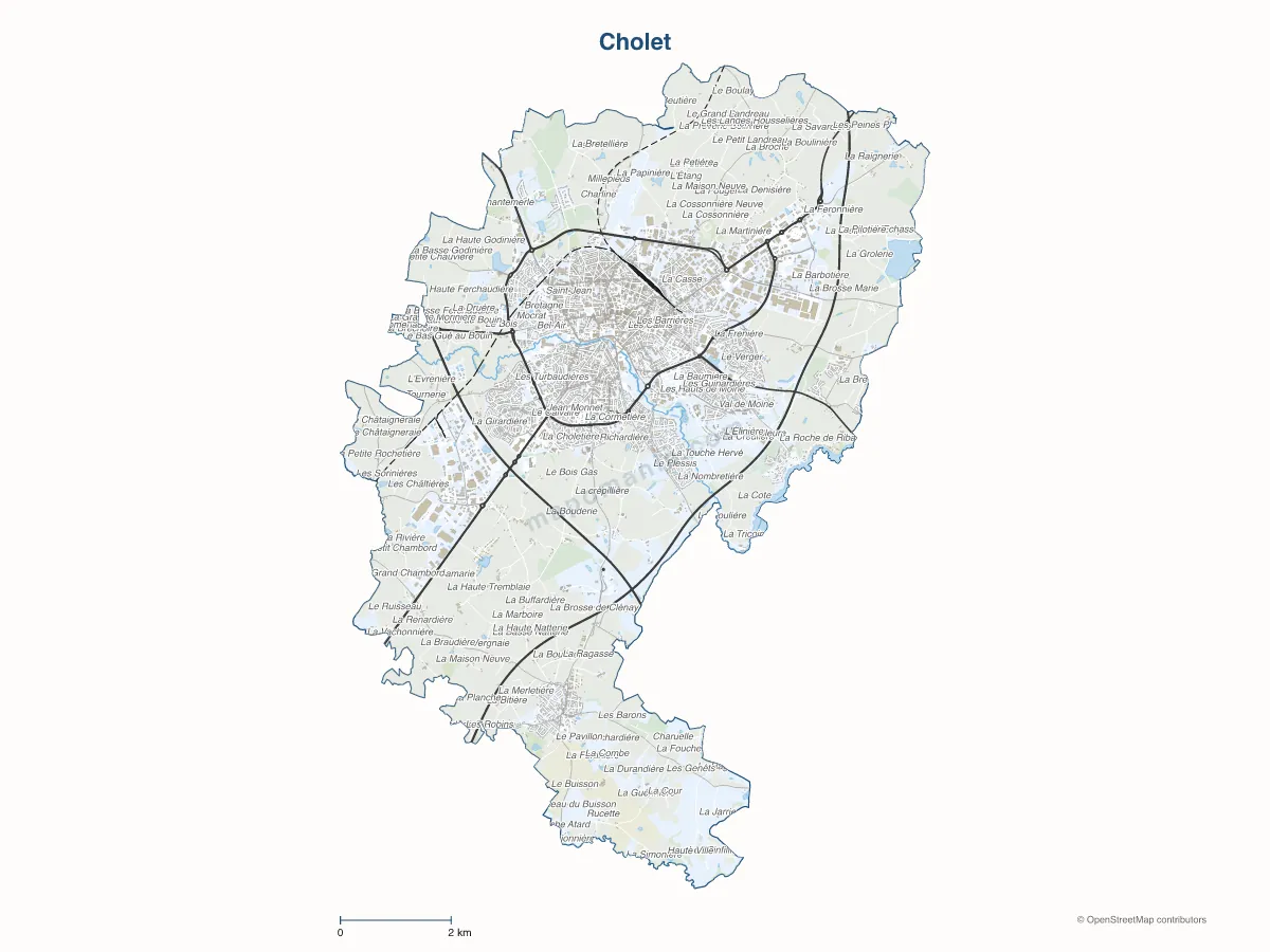 Carte de Cholet à personnaliser