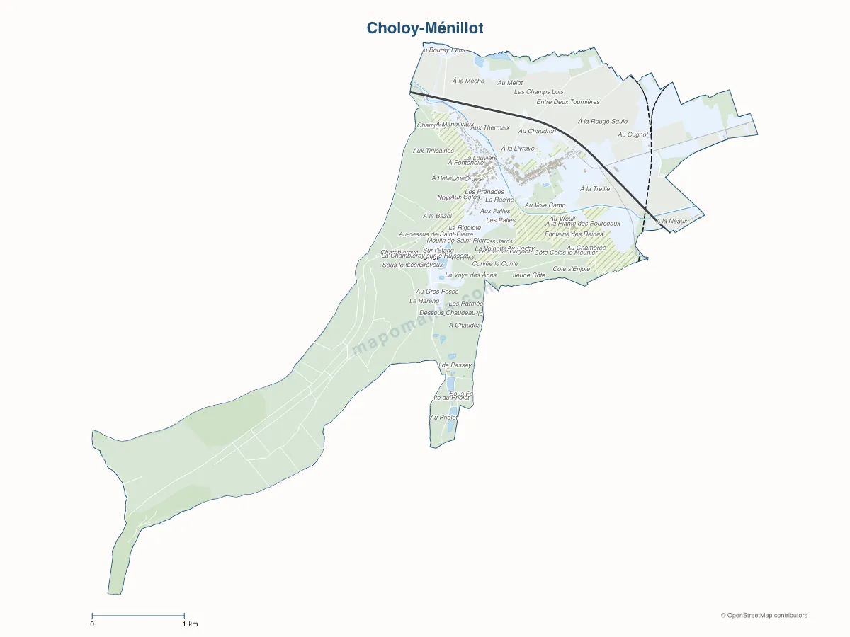 Carte de Choloy-Ménillot à personnaliser