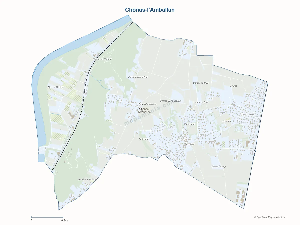 Carte de Chonas-l'Amballan à personnaliser