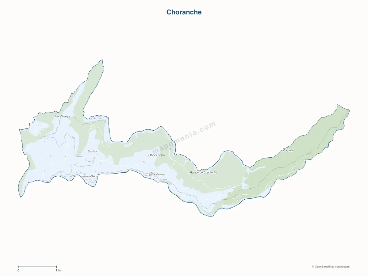 Carte de Choranche à personnaliser