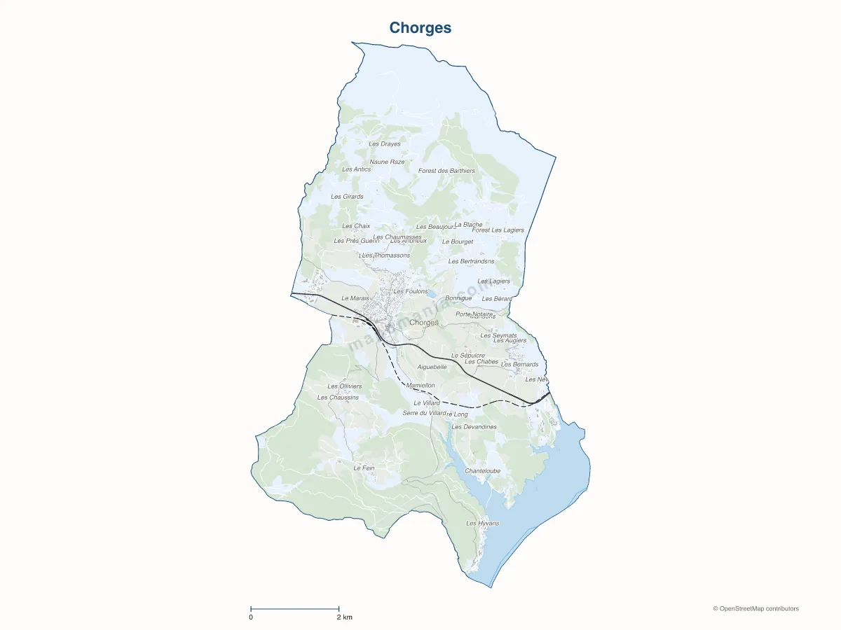 Carte de Chorges à personnaliser