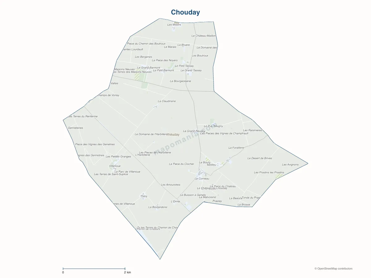 Carte de Chouday à personnaliser