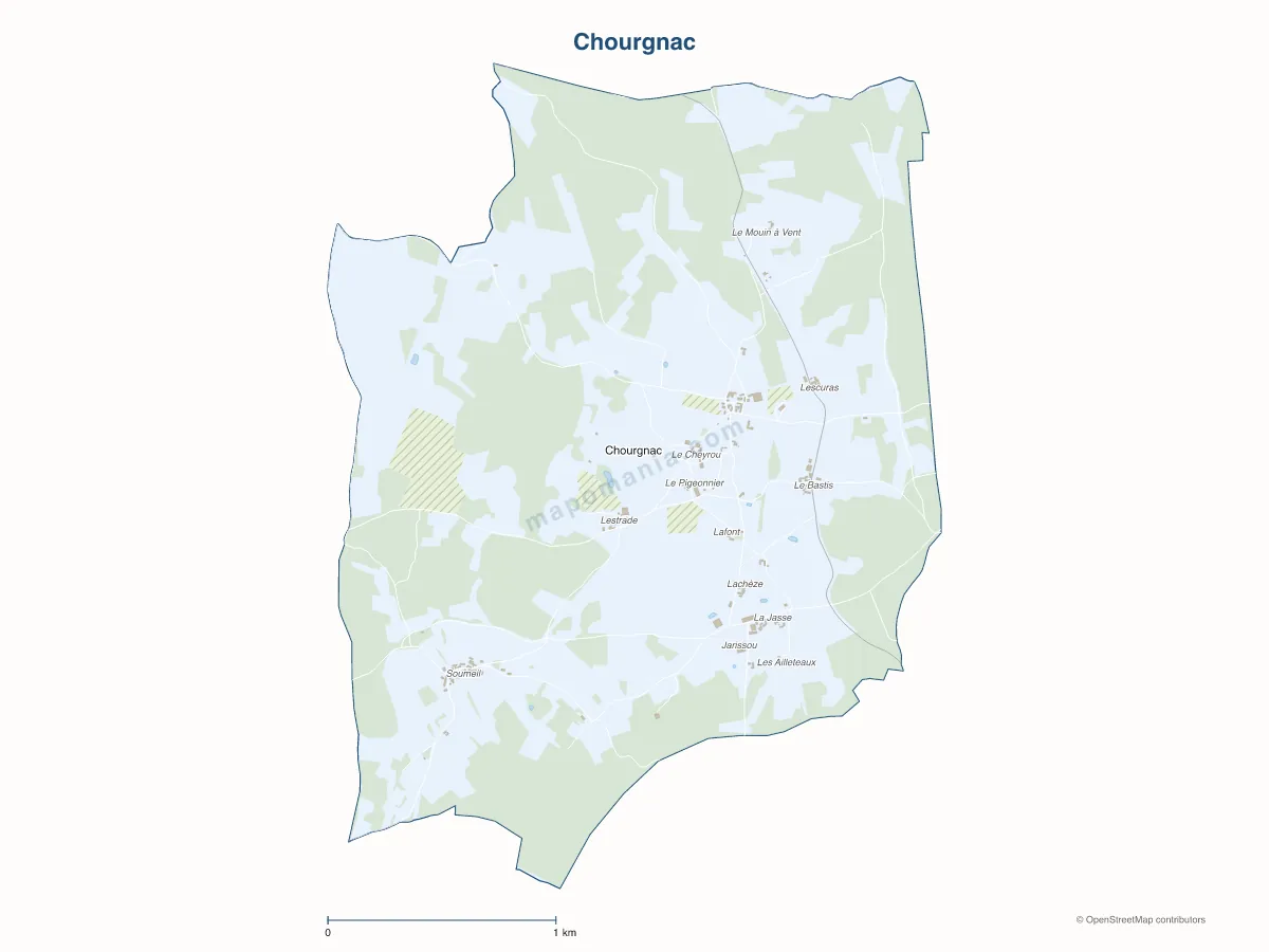 Carte de Chourgnac à personnaliser