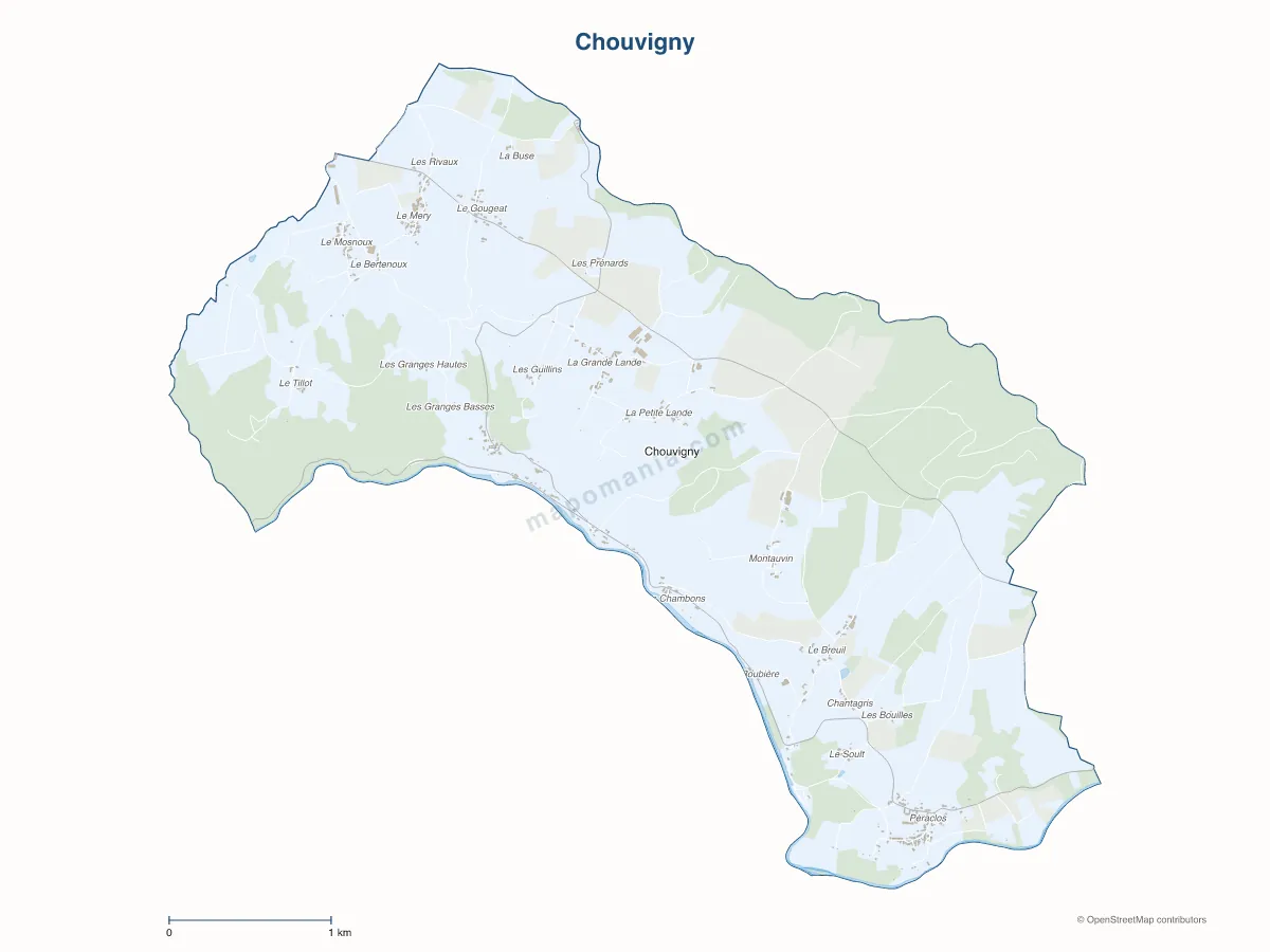 Carte de Chouvigny à personnaliser