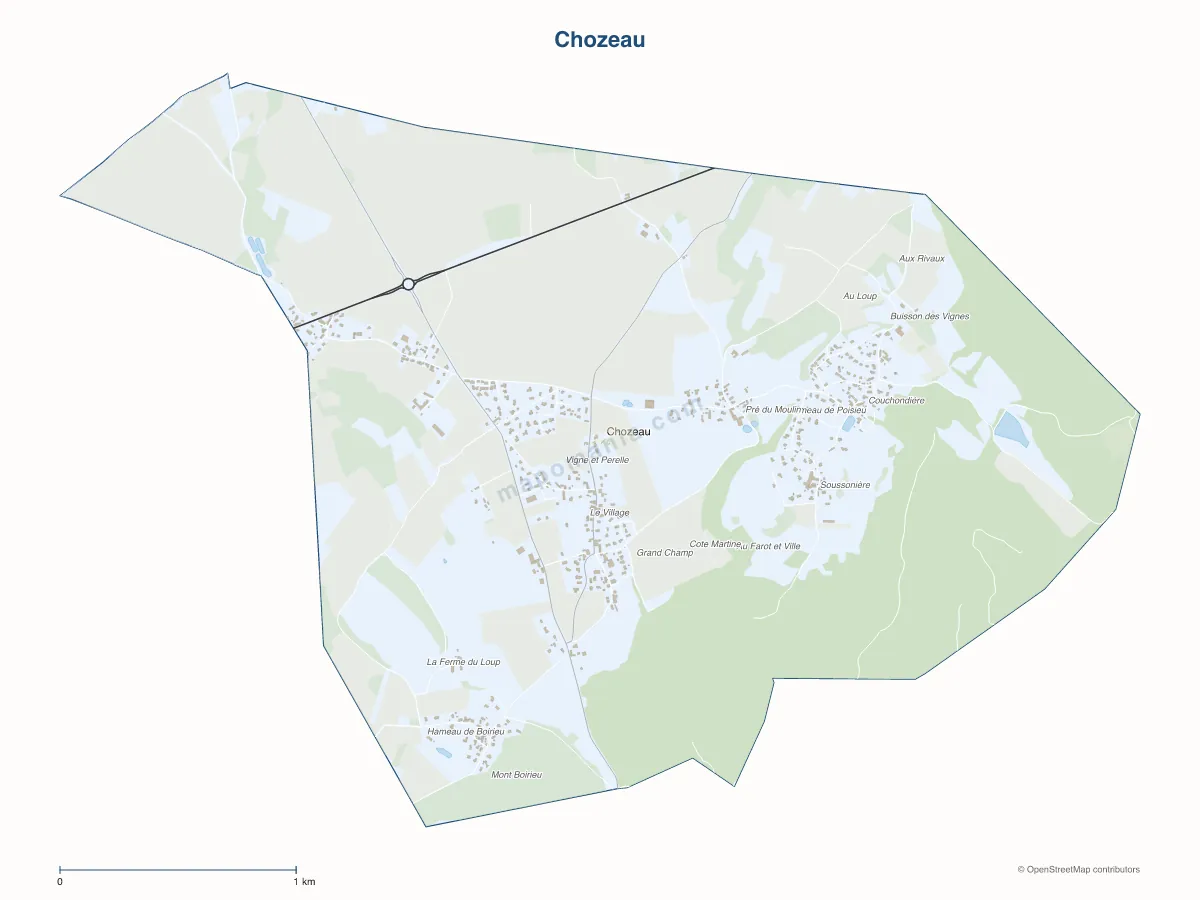 Carte de Chozeau à personnaliser