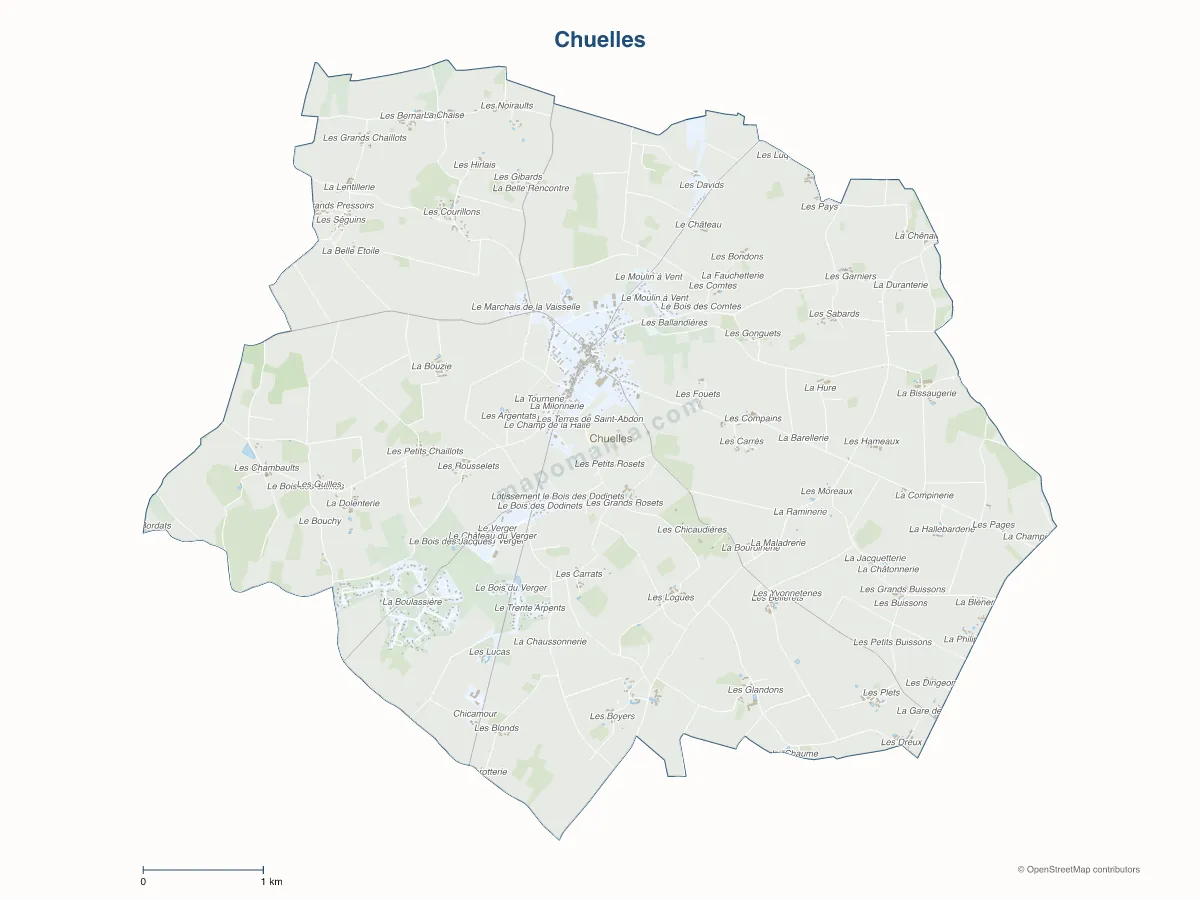 Carte de Chuelles à personnaliser