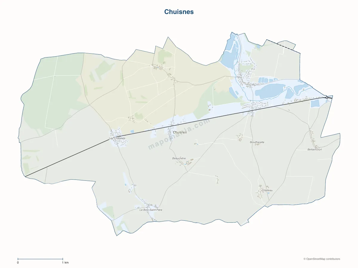 Carte de Chuisnes à personnaliser