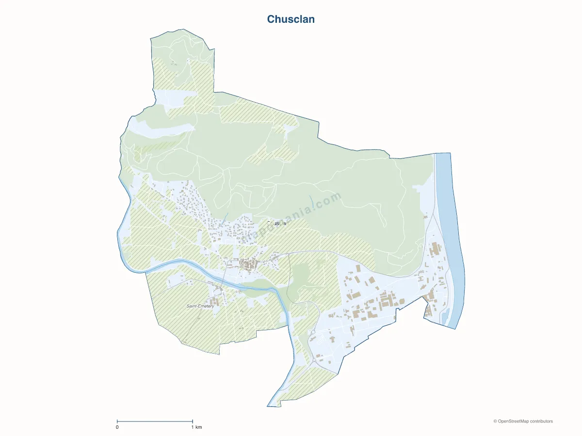 Carte de Chusclan à personnaliser
