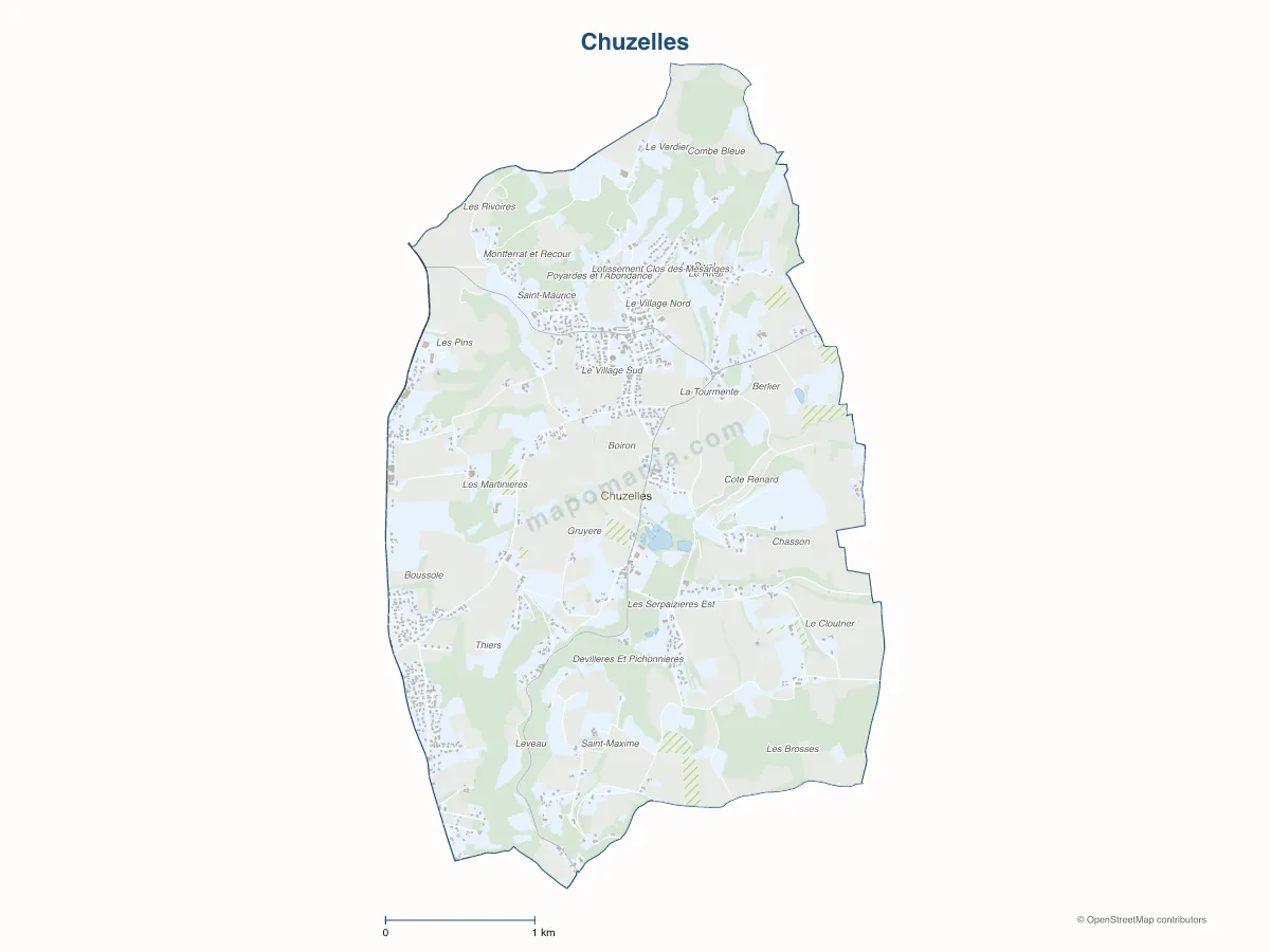Carte de Chuzelles à personnaliser