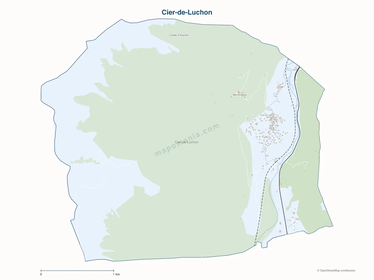 Carte de Cier-de-Luchon à personnaliser