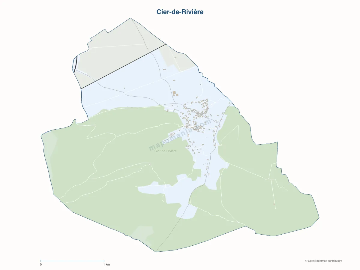 Carte de Cier-de-Rivière à personnaliser