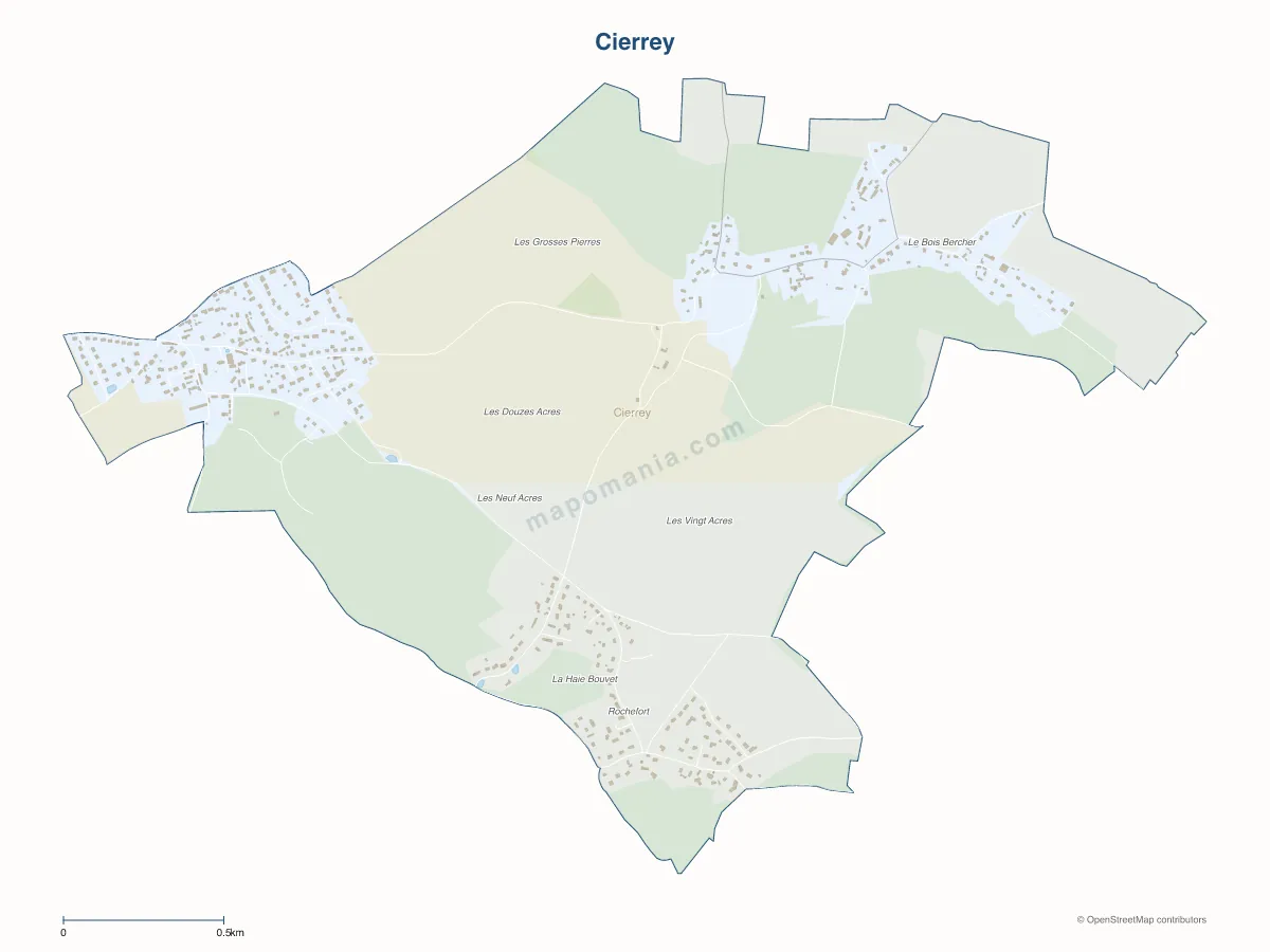 Carte de Cierrey à personnaliser