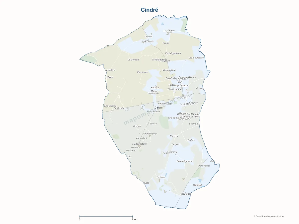 Carte de Cindré à personnaliser