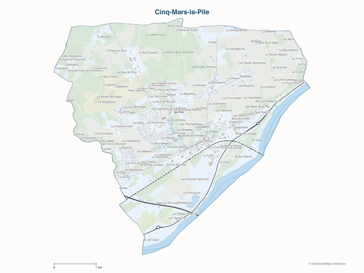 Carte de Cinq-Mars-la-Pile à personnaliser