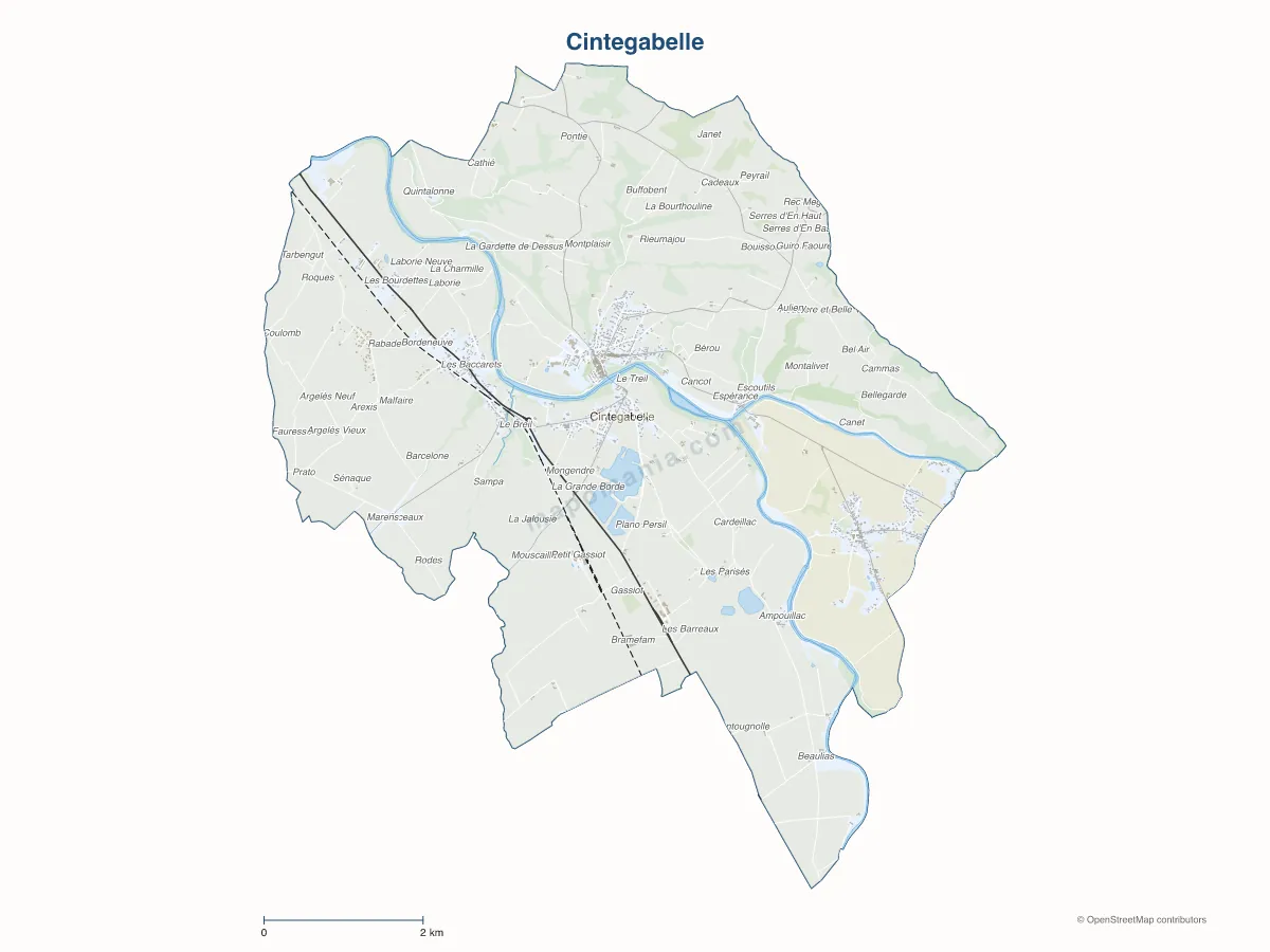 Carte de Cintegabelle à personnaliser
