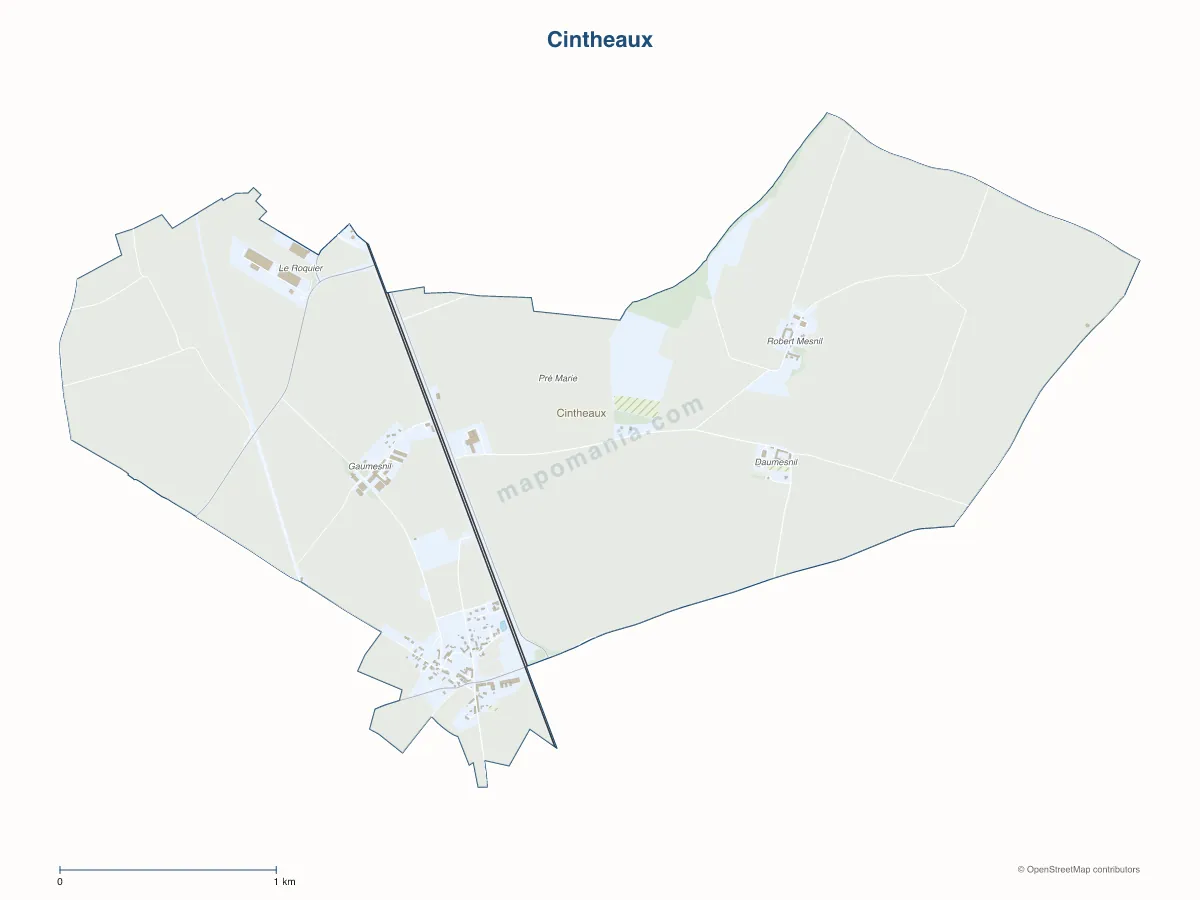 Carte de Cintheaux à personnaliser