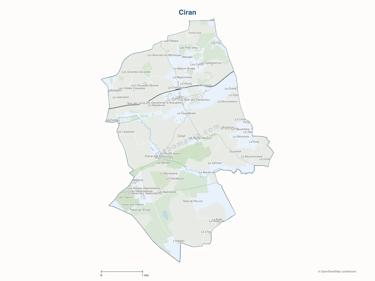 Carte de Ciran à personnaliser
