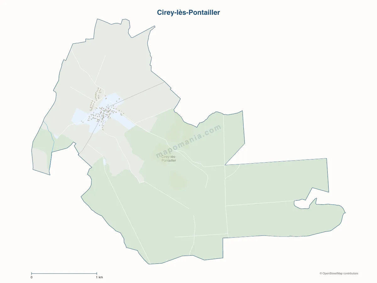Carte de Cirey-lès-Pontailler à personnaliser