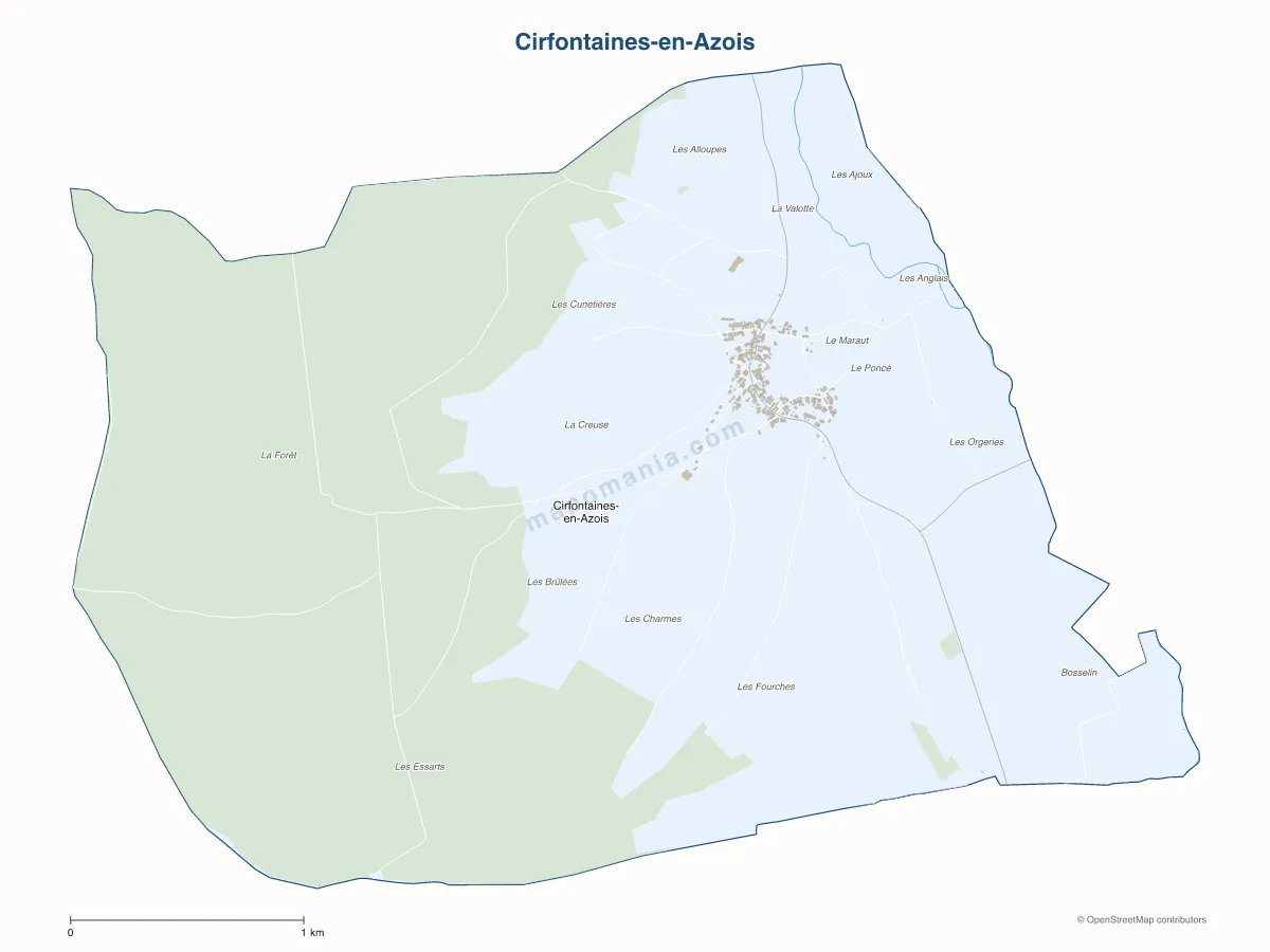 Carte de Cirfontaines-en-Azois à personnaliser