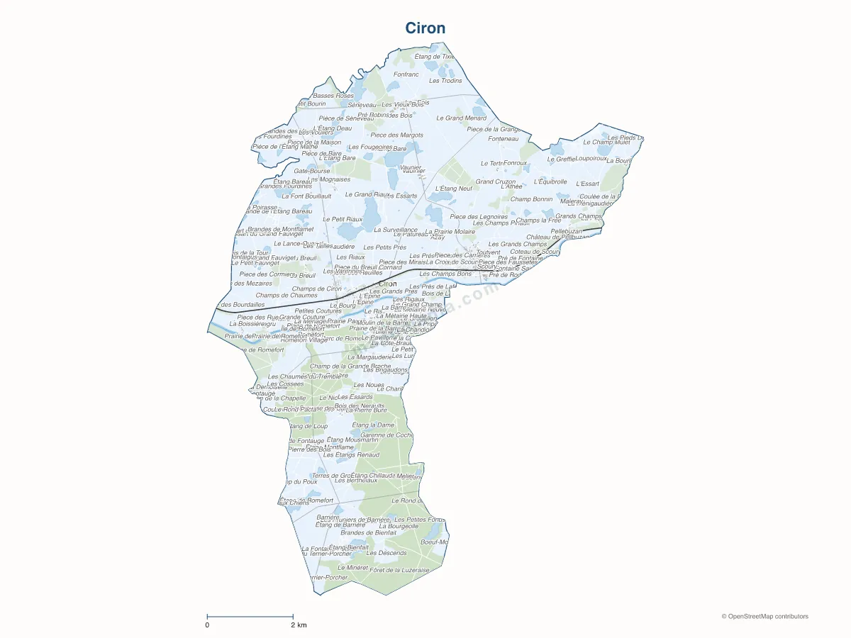 Carte de Ciron à personnaliser
