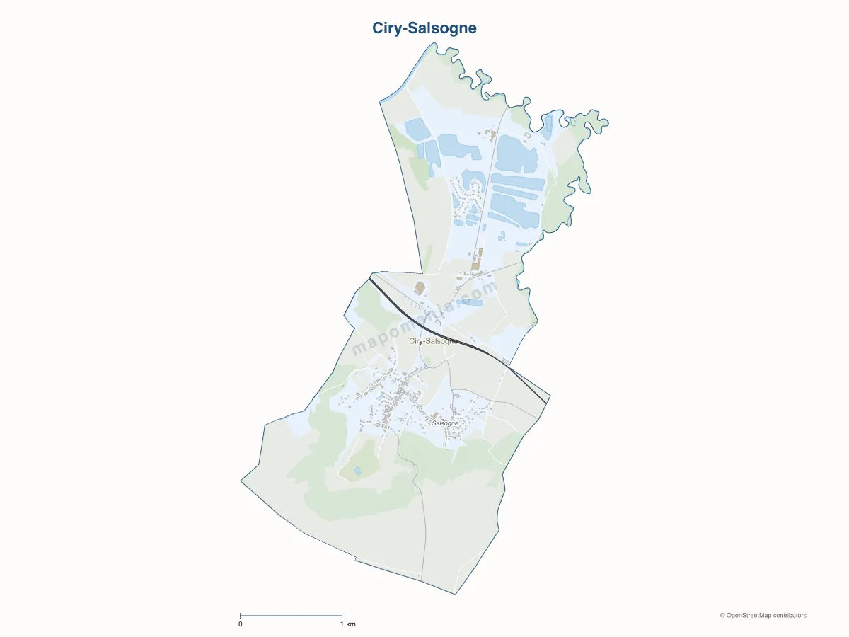 Carte de Ciry-Salsogne à personnaliser
