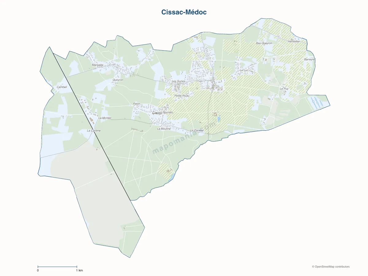Carte de Cissac-Médoc à personnaliser