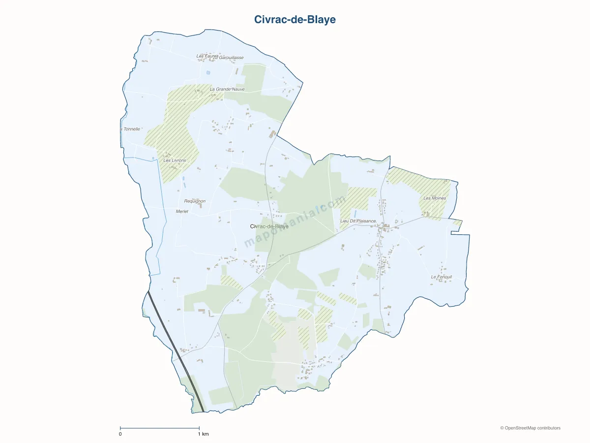Carte de Civrac-de-Blaye à personnaliser