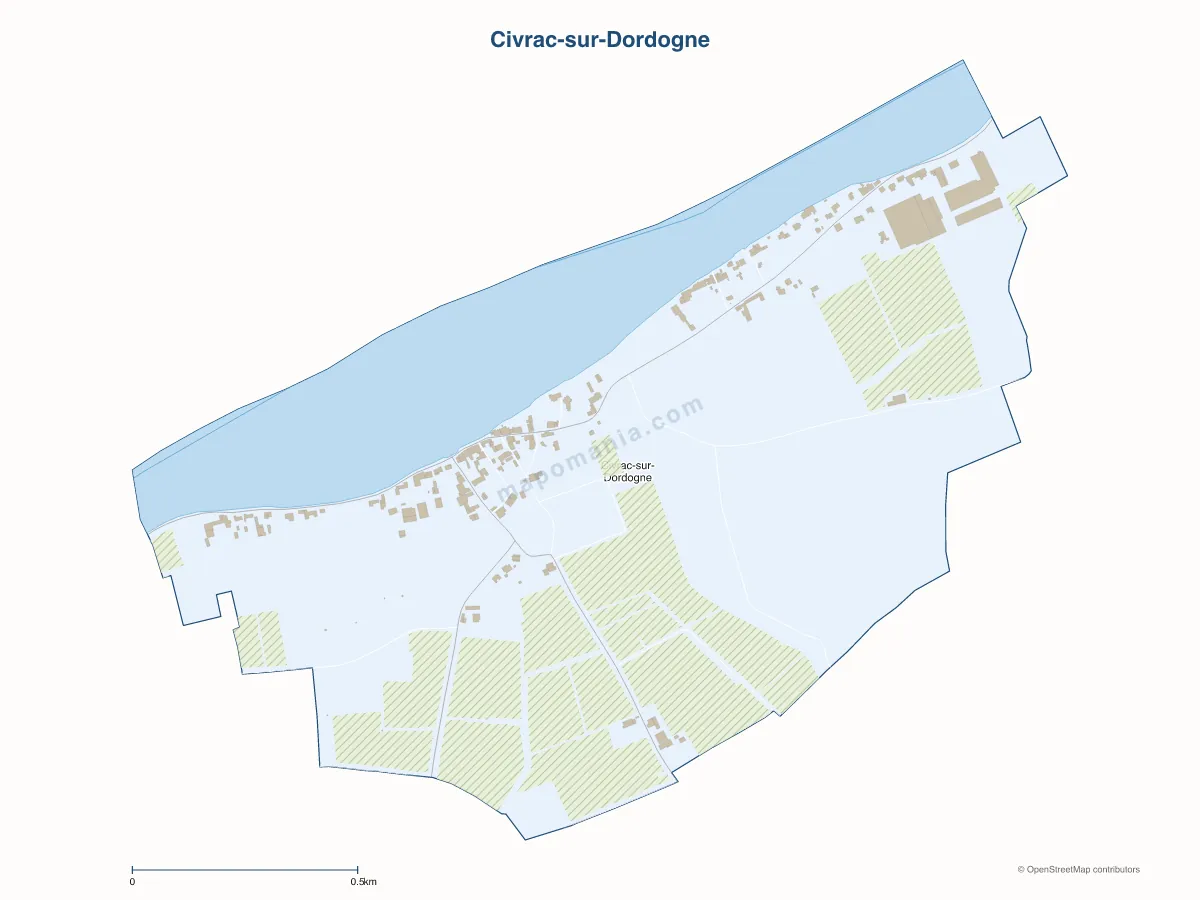 Carte de Civrac-sur-Dordogne à personnaliser