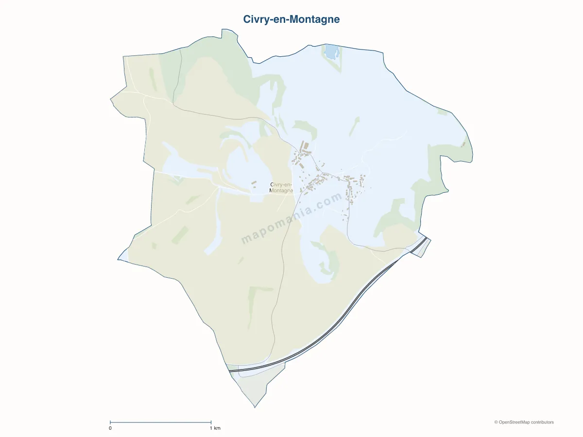 Carte de Civry-en-Montagne à personnaliser