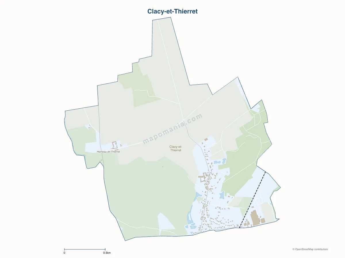 Carte de Clacy-et-Thierret à personnaliser