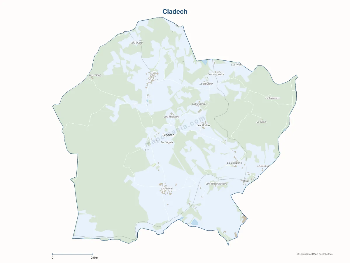 Carte de Cladech à personnaliser