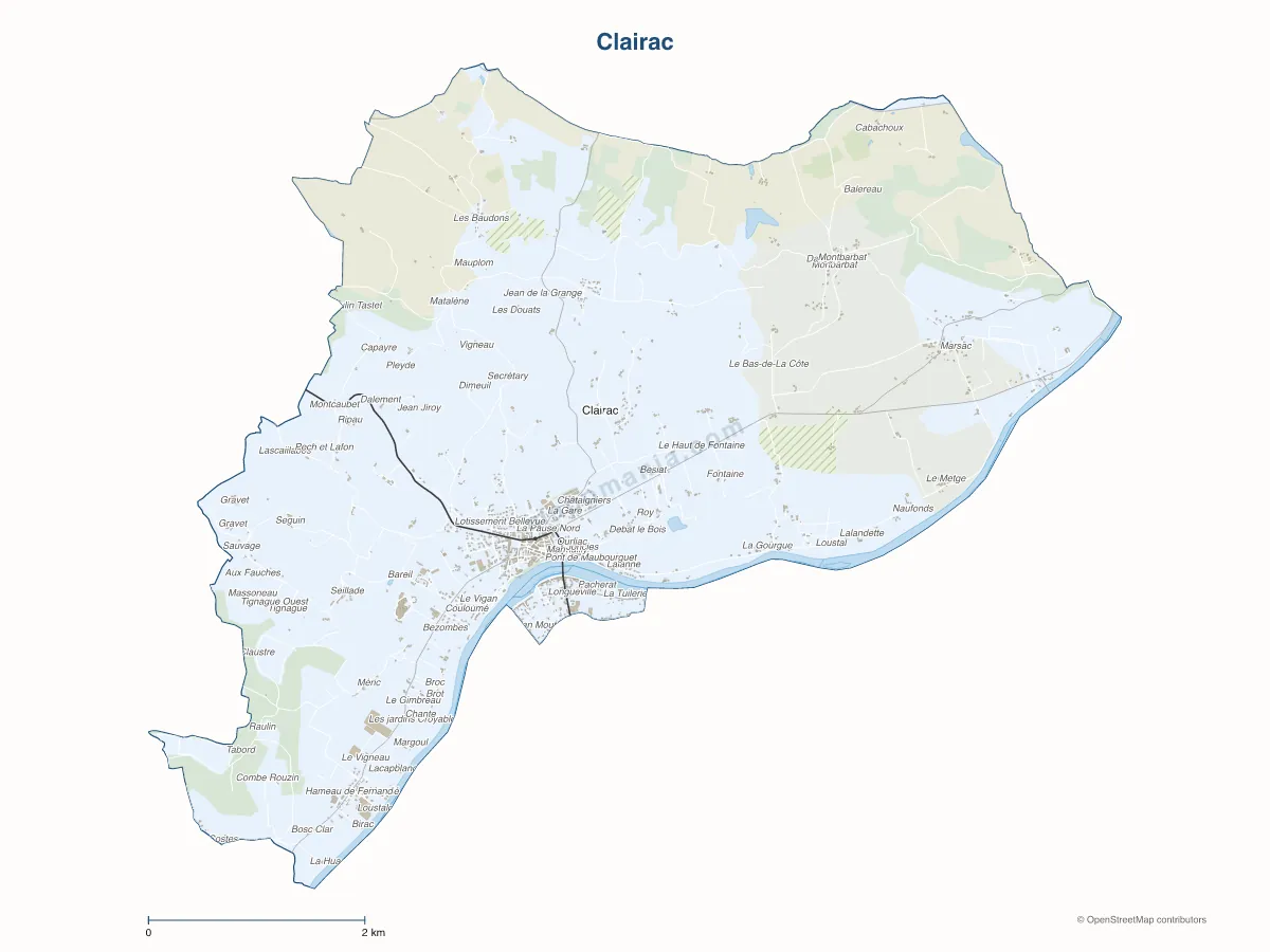 Carte de Clairac à personnaliser